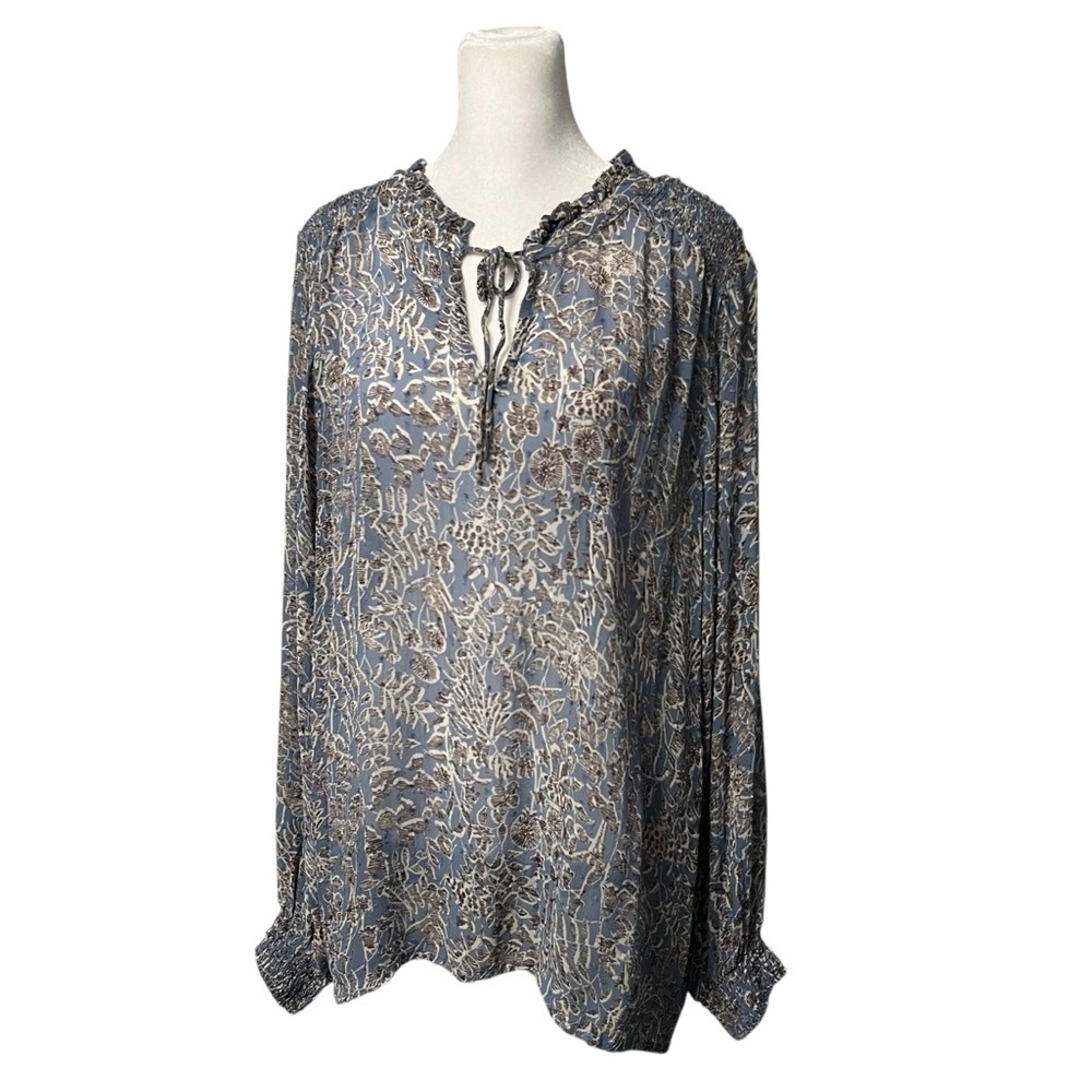 Part Two Copenhagen Randy Blouse Blue Swiss Dot Size UK 42 US 10/12 Large